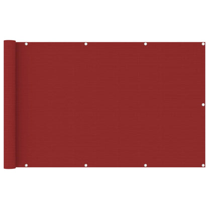 Paravento da Balcone Rosso 120x600 cm in HDPE