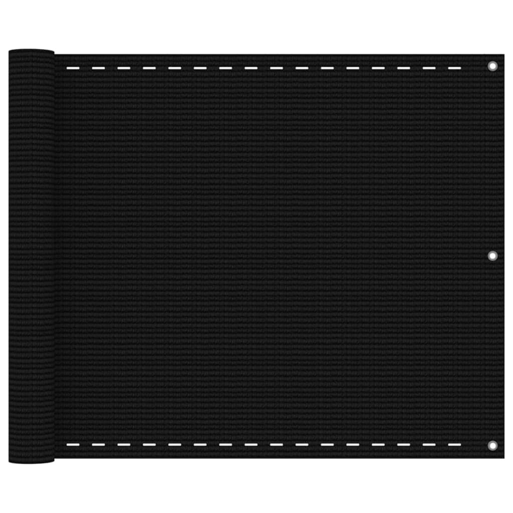 Paravento da Balcone Nero 75x400 cm in HDPE