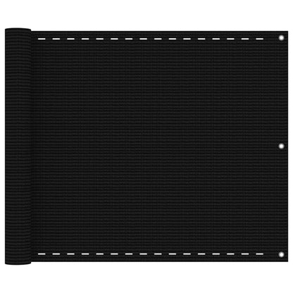 Paravento da Balcone Nero 75x400 cm in HDPE