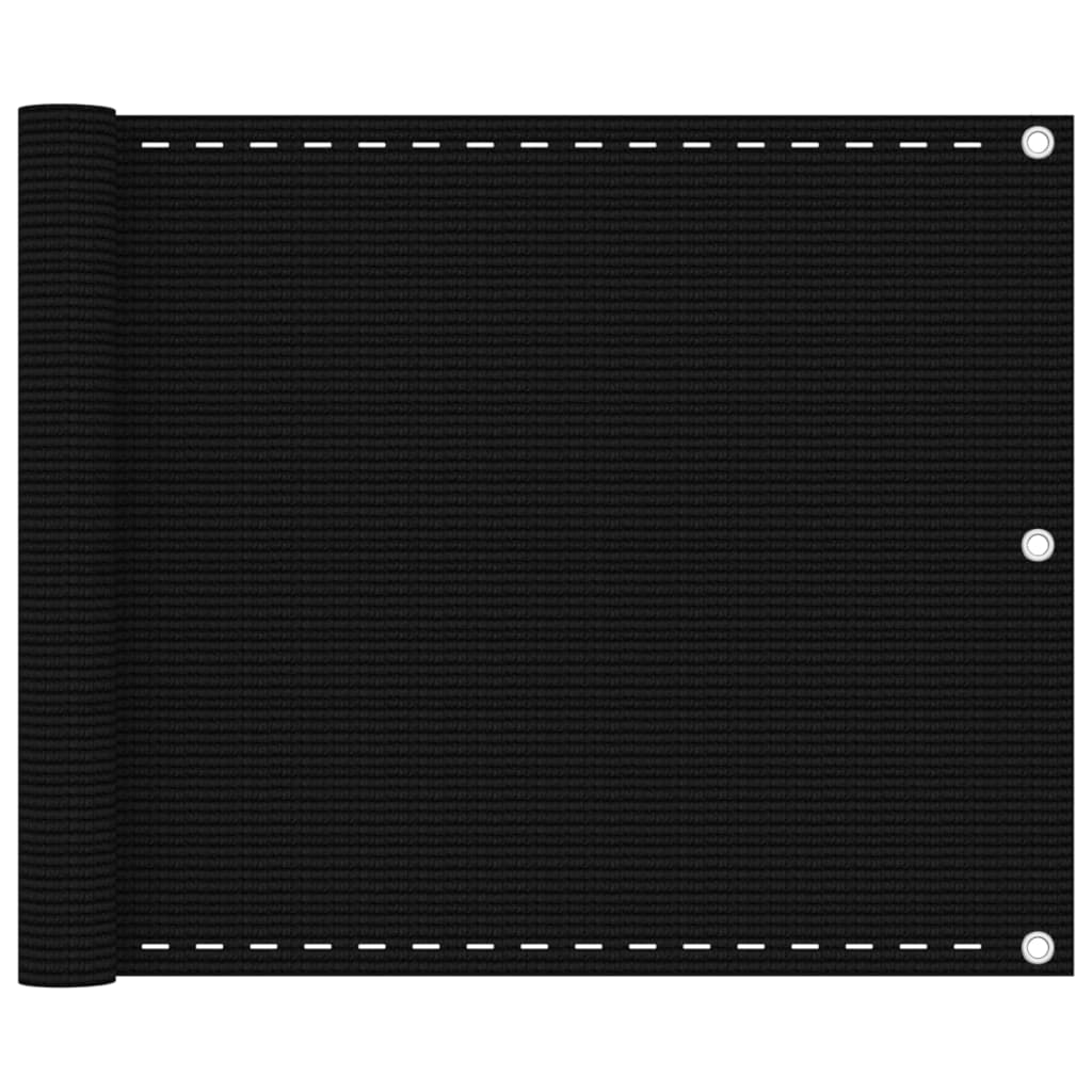 Paravento da Balcone Nero 75x500 cm in HDPE