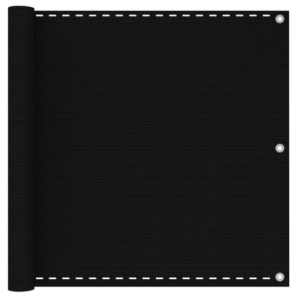 Paravento da Balcone Nero 90x400 cm in HDPE