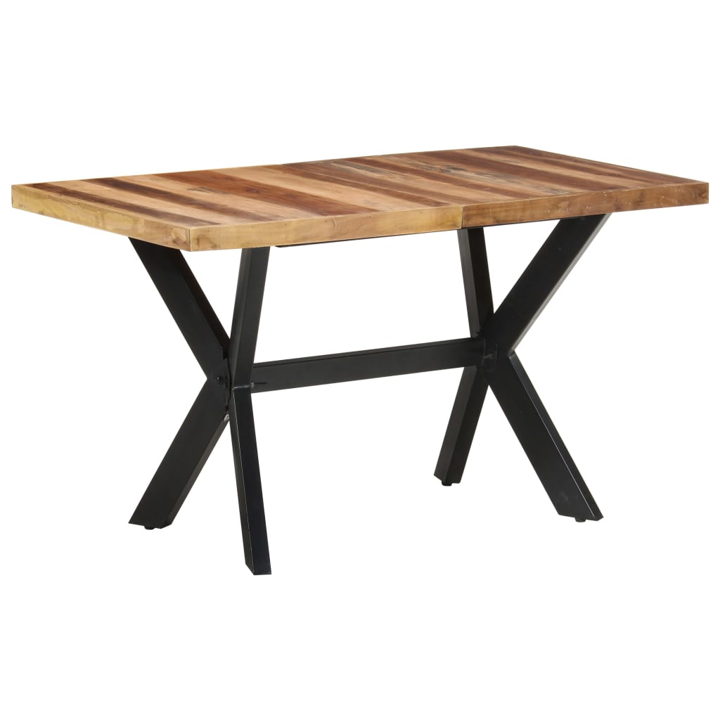 Tavolo da Pranzo 140x70x75 cm Legno Massello con Finitura Ambra
