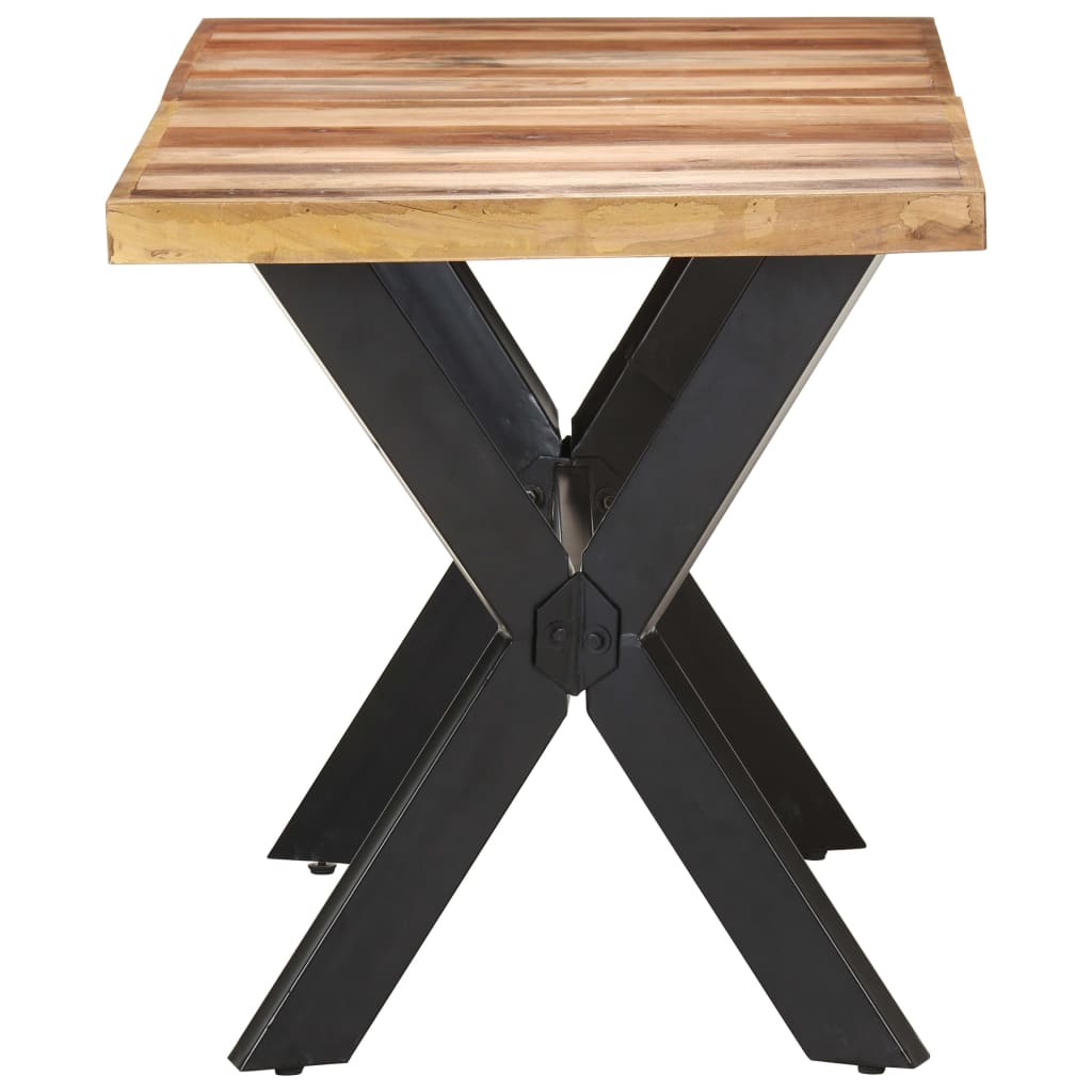 Tavolo da Pranzo 140x70x75 cm Legno Massello con Finitura Ambra