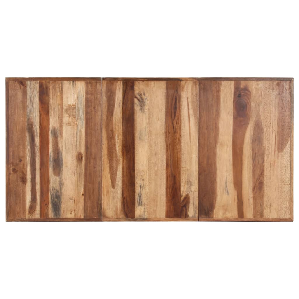 Tavolo da Pranzo 160x80x75 cm Legno Massello con Finitura Ambra