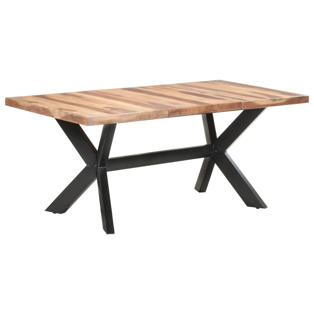 Tavolo da Pranzo 180x90x75 cm Legno Massello con Finitura Ambra
