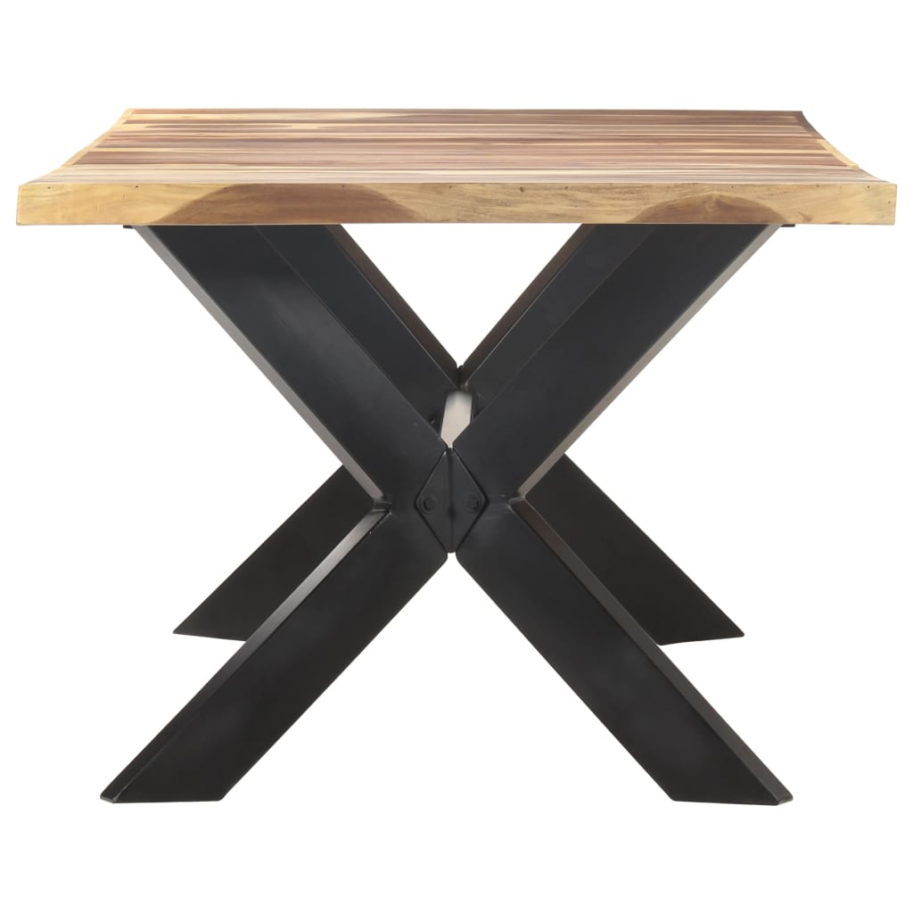 Tavolo da Pranzo 200x100x75cm Legno Massello con Finitura Ambra