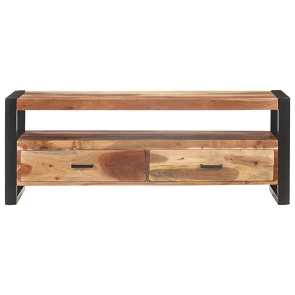 Mobile Porta TV 120x35x45 cm Legno Massello con Finitura Ambra