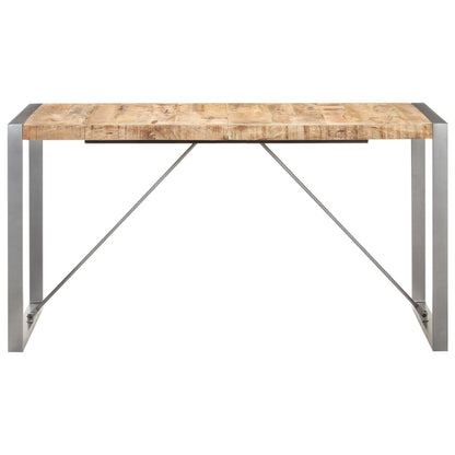 Tavolo da Pranzo 140x70x75 cm in Legno Massello di Mango Grezzo