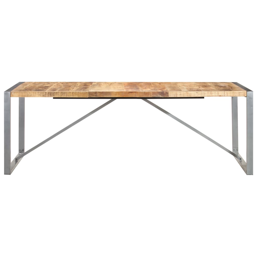 Tavolo da Pranzo 220x100x75cm in Legno Massello di Mango Grezzo