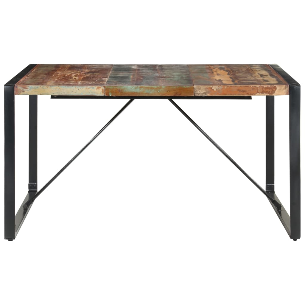 Tavolo da Pranzo 140x140x75 cm in Legno Massello di Recupero