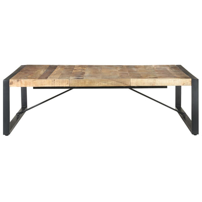 Tavolino da Salotto 140x140x40 cm in Legno di Mango Grezzo