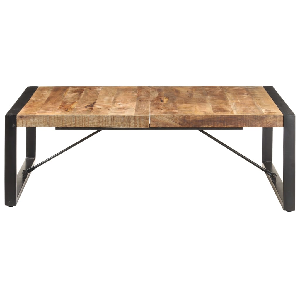 Tavolino da Salotto 120x120x40 cm in Legno di Mango Grezzo