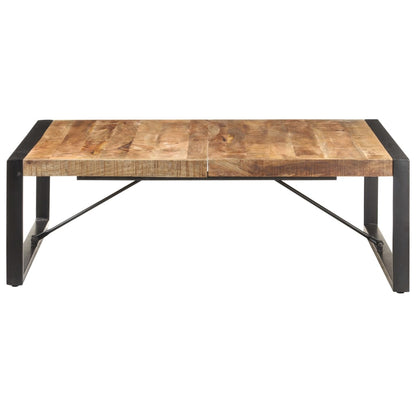 Tavolino da Salotto 120x120x40 cm in Legno di Mango Grezzo