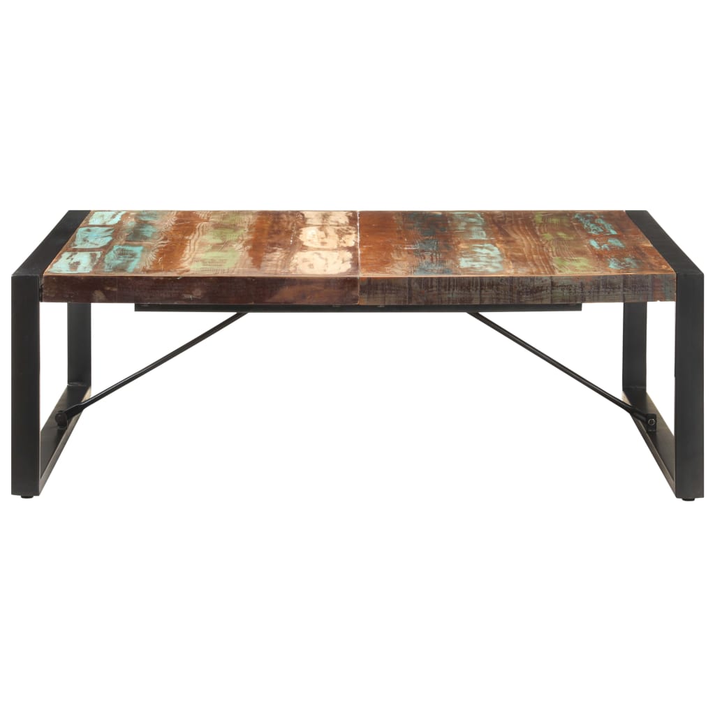 Tavolino da Salotto 120x120x40 cm in Legno Massello di Recupero