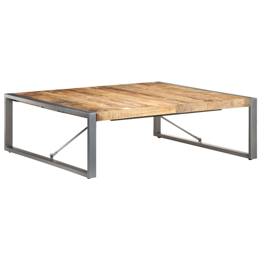 Tavolino da Salotto 120x120x40 cm in Legno di Mango Grezzo