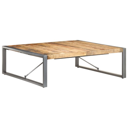 Tavolino da Salotto 120x120x40 cm in Legno di Mango Grezzo