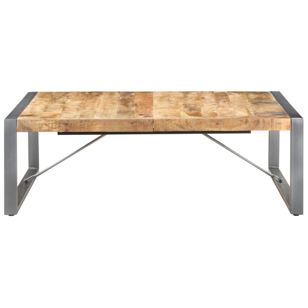 Tavolino da Salotto 120x120x40 cm in Legno di Mango Grezzo