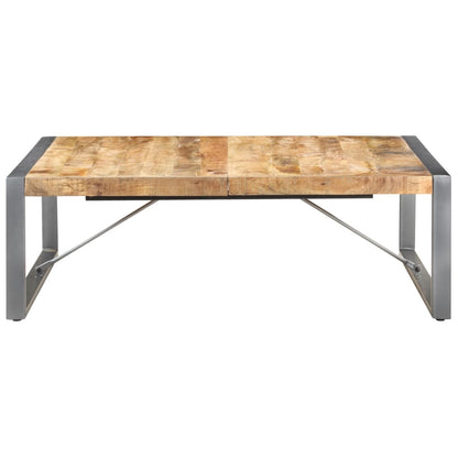 Tavolino da Salotto 120x120x40 cm in Legno di Mango Grezzo