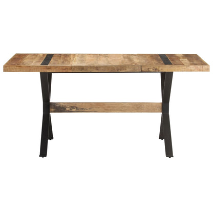 Tavolo da Pranzo 160x80x76 cm in Legno Massello di Mango Grezzo