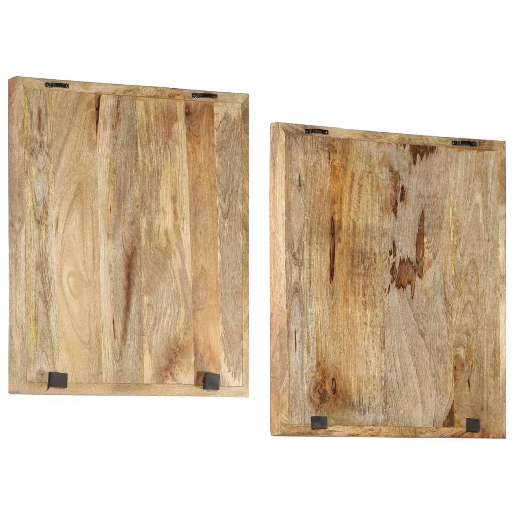 Quadri Intagliati a Mano 2 pz in Massello di Mango 60x60x2,5 cm