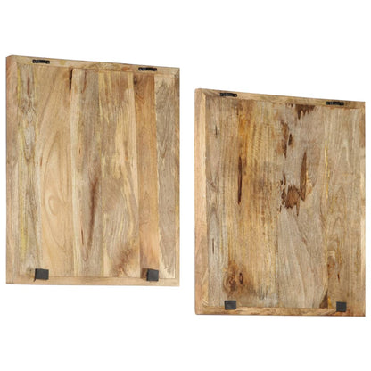 Quadri Intagliati a Mano 2 pz in Massello di Mango 60x60x2,5 cm