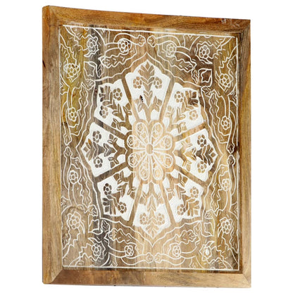 Quadri Intagliati a Mano 2 pz in Massello di Mango 60x60x2,5 cm