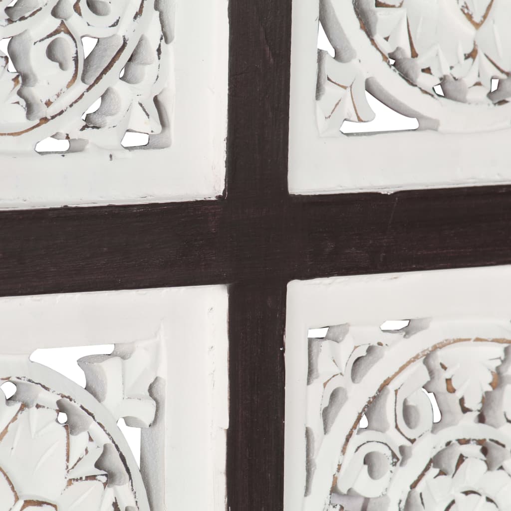 Pannello Murale Intagliato MDF 40x40x1,5 cm Marrone e Bianco