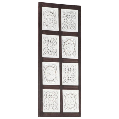 Pannello Murale Intagliato a Mano MDF 40x80x1,5 cm Marrone e Bianco
