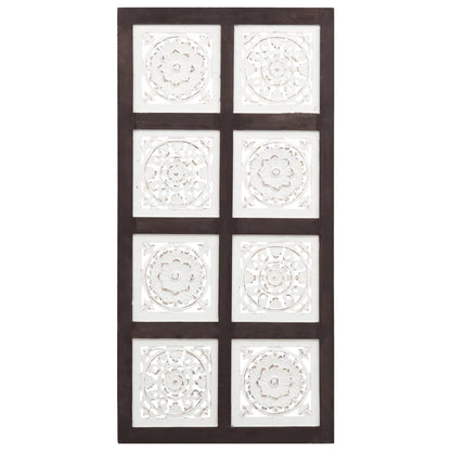 Pannello Murale Intagliato a Mano MDF 40x80x1,5 cm Marrone e Bianco