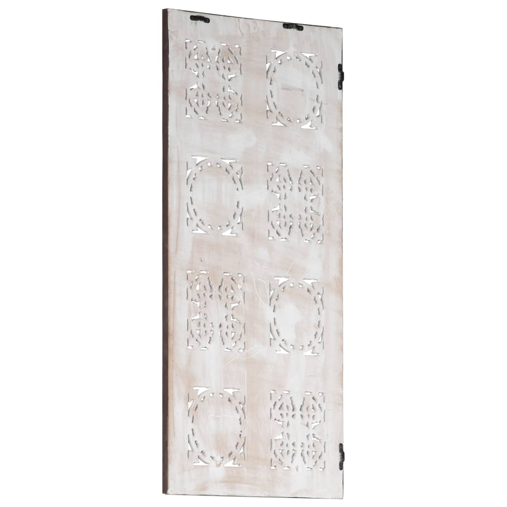 Pannello Murale Intagliato a Mano MDF 40x80x1,5 cm Marrone e Bianco