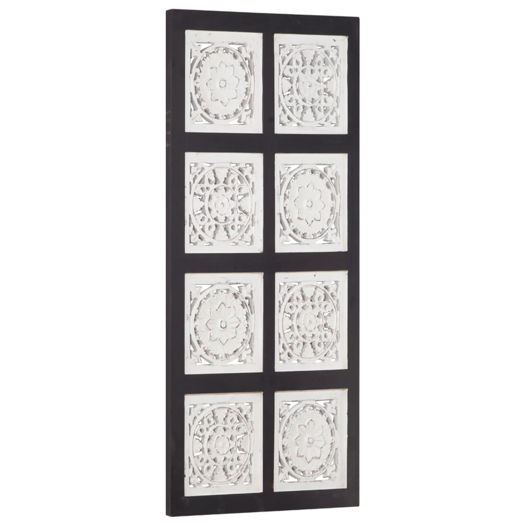 Pannello Murale Intagliato MDF 40x80x1,5 cm Nero e Bianco