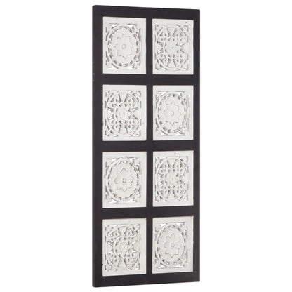 Pannello Murale Intagliato MDF 40x80x1,5 cm Nero e Bianco