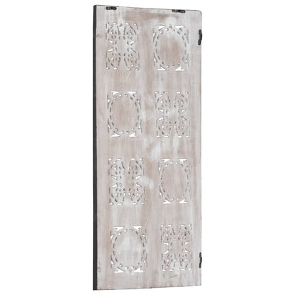 Pannello Murale Intagliato MDF 40x80x1,5 cm Nero e Bianco