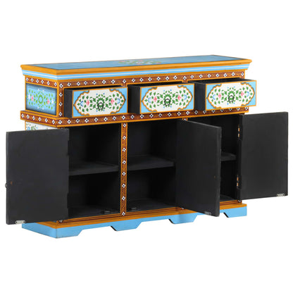 Credenza Dipinta a Mano Multicolore 110x30x76cm Mango Massello