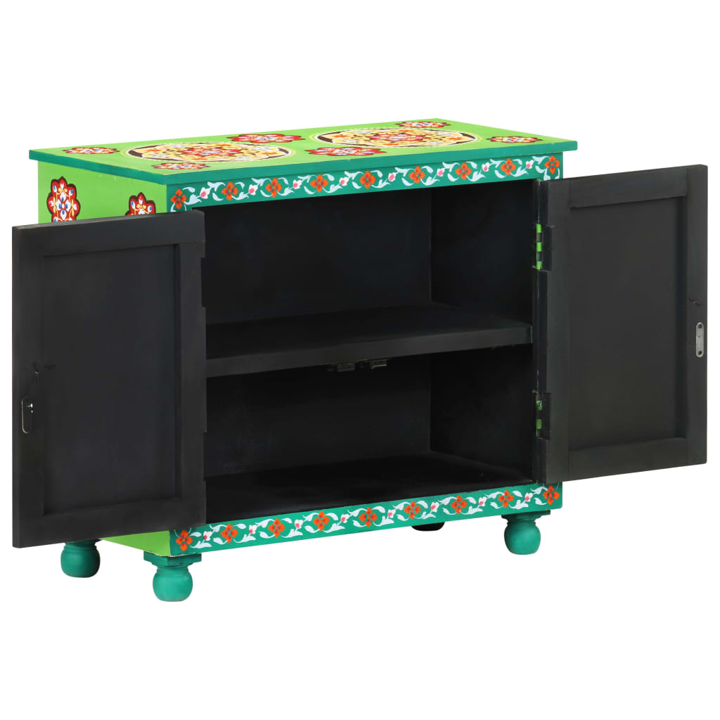 Credenza Dipinta a Mano Multicolore 70x35x60 cm Legno di Mango