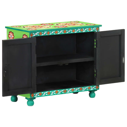 Credenza Dipinta a Mano Multicolore 70x35x60 cm Legno di Mango