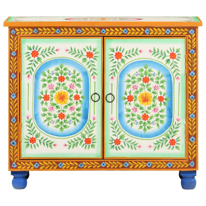 Credenza Dipinta a Mano 70x35x60 cm in Legno di Mango