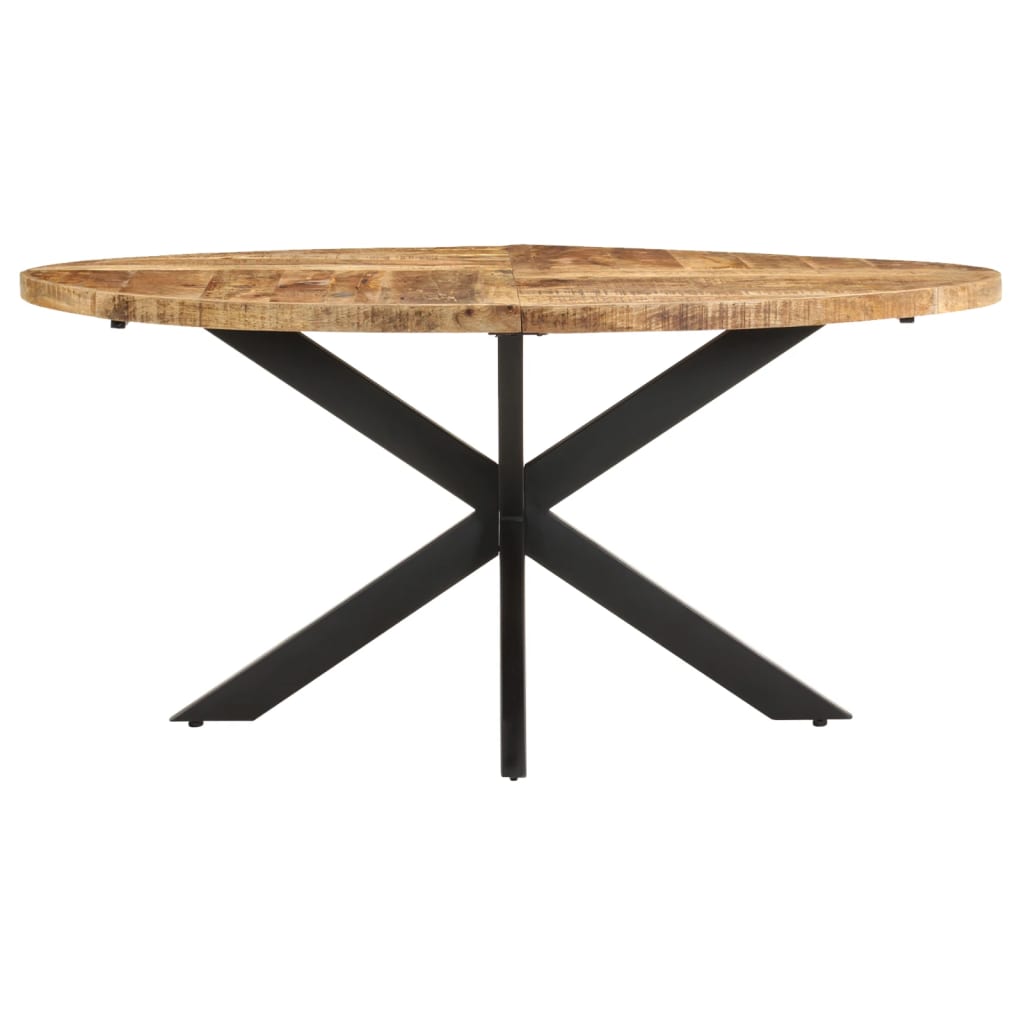 Tavolo da Pranzo 160x90x75cm in Legno Massello di Mango Grezzo