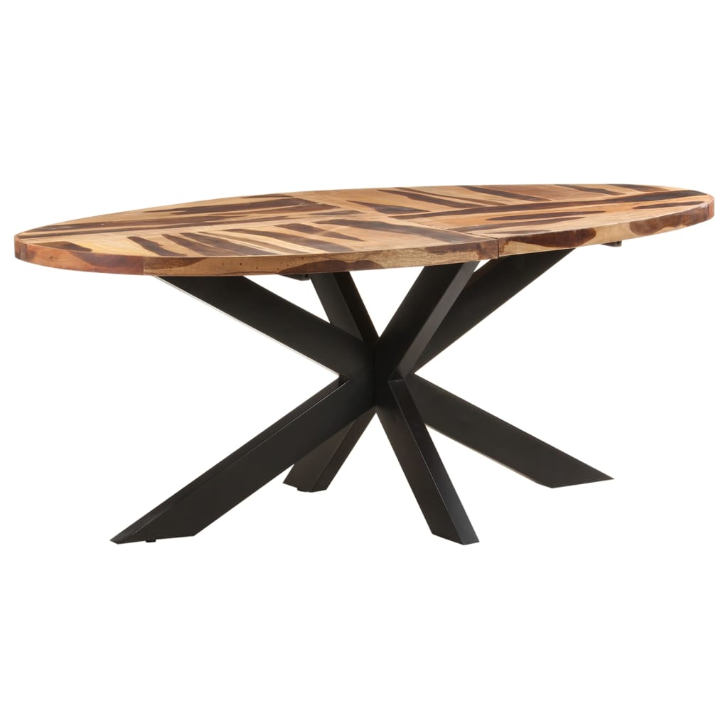 Tavolo da Pranzo Ovale 200x100x75 cm in Legno di Acacia