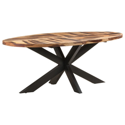 Tavolo da Pranzo Ovale 200x100x75 cm in Legno di Acacia
