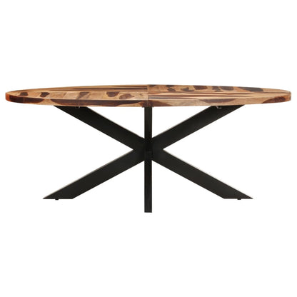 Tavolo da Pranzo Ovale 200x100x75 cm in Legno di Acacia