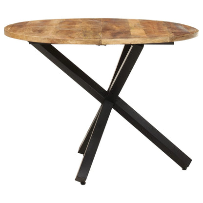 Tavolo da Pranzo Rotondo 100x100x75 cm Massello di Mango Grezzo