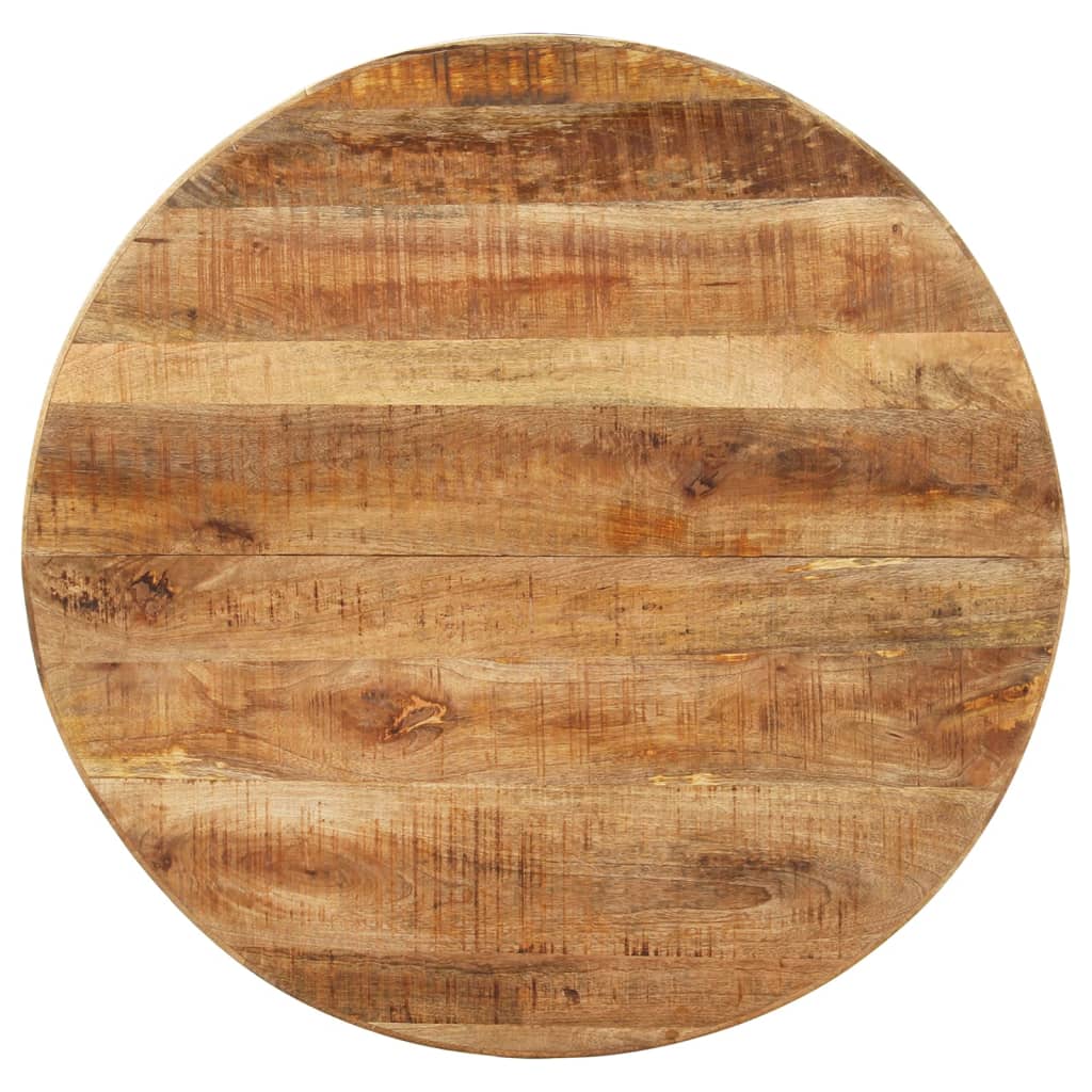 Tavolo da Pranzo Rotondo 100x100x75 cm Massello di Mango Grezzo
