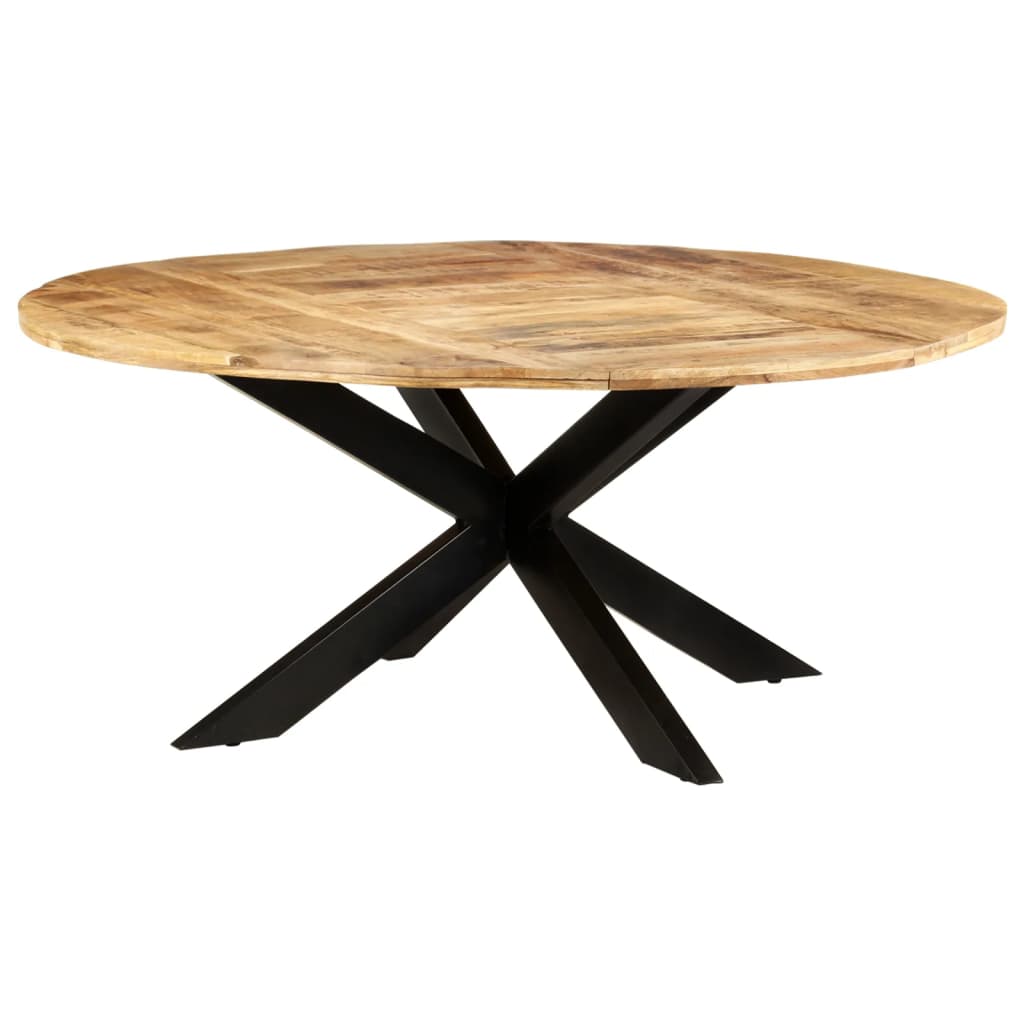 Tavolo da Pranzo Rotondo 175x75 cm in Massello di Mango Grezzo