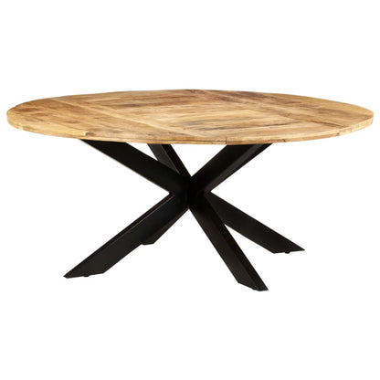 Tavolo da Pranzo Rotondo 175x75 cm in Massello di Mango Grezzo