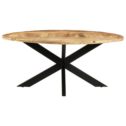 Tavolo da Pranzo Rotondo 175x75 cm in Massello di Mango Grezzo