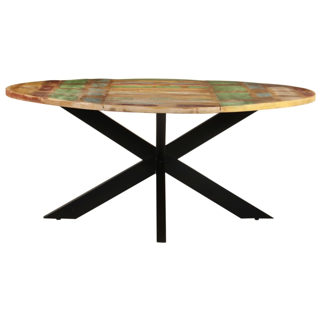 Tavolo da Pranzo Rotondo 175x75cm in Legno Massello di Recupero