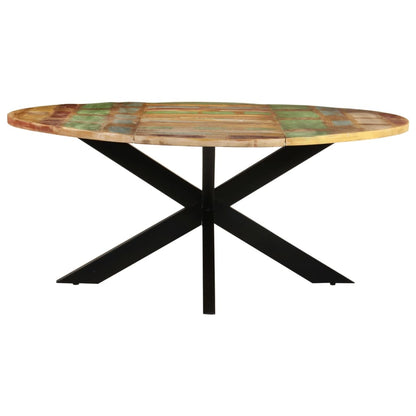 Tavolo da Pranzo Rotondo 175x75cm in Legno Massello di Recupero