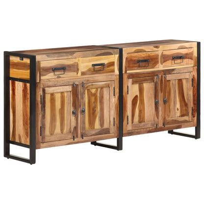 Credenza 172x35x80 cm in Legno di Acacia con Finitura Ambra