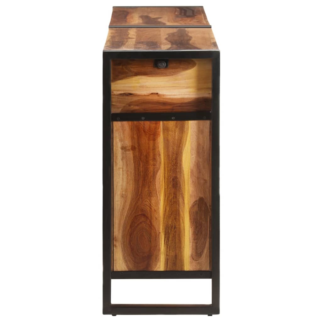 Credenza 172x35x80 cm in Legno di Acacia con Finitura Ambra